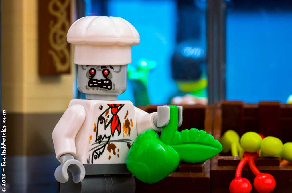 Lego photography: Zombie with disgusting fresh vegetables