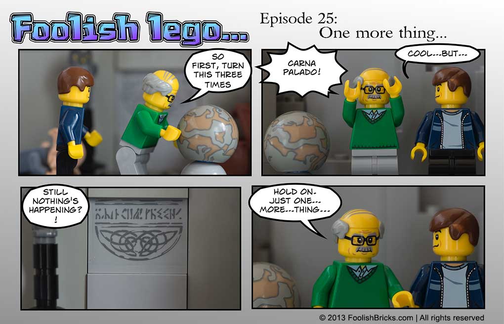 lego brick comic - one more is necessary to open the portal