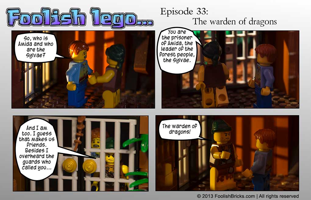 lego brick comic - Bagu talks about Amida and believes Darryl is the so-called warden of dragons