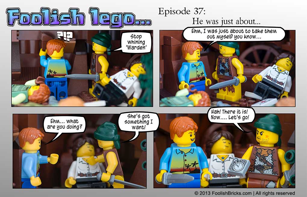 lego brick comic - Bagu takes the motum clock from Amida