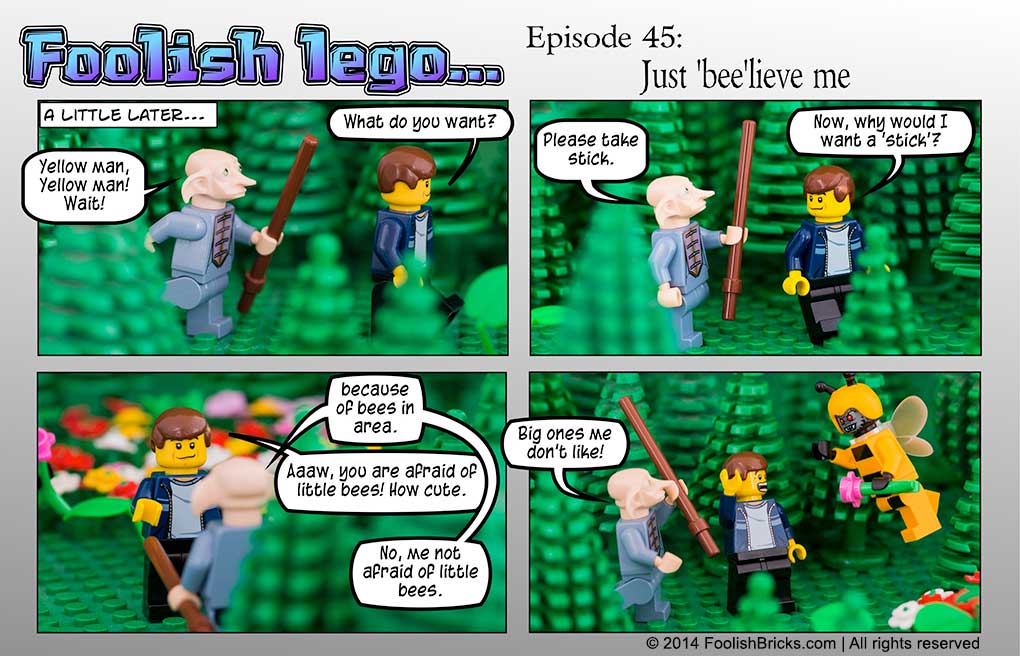 lego brick comic - Barry meets an Eno bee