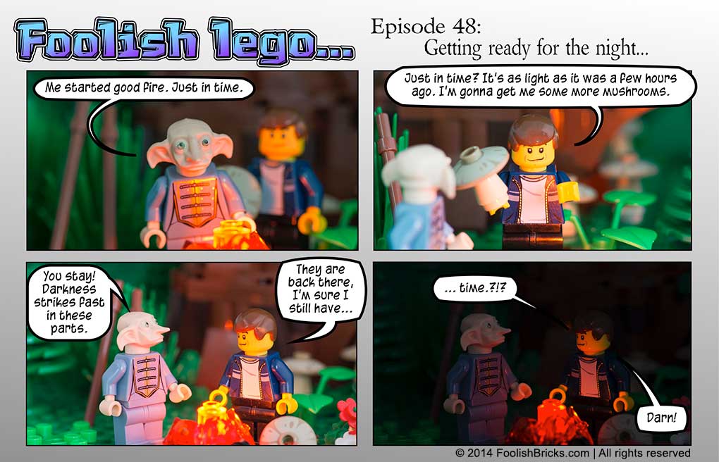 lego brick comic - night falls fast on Eno