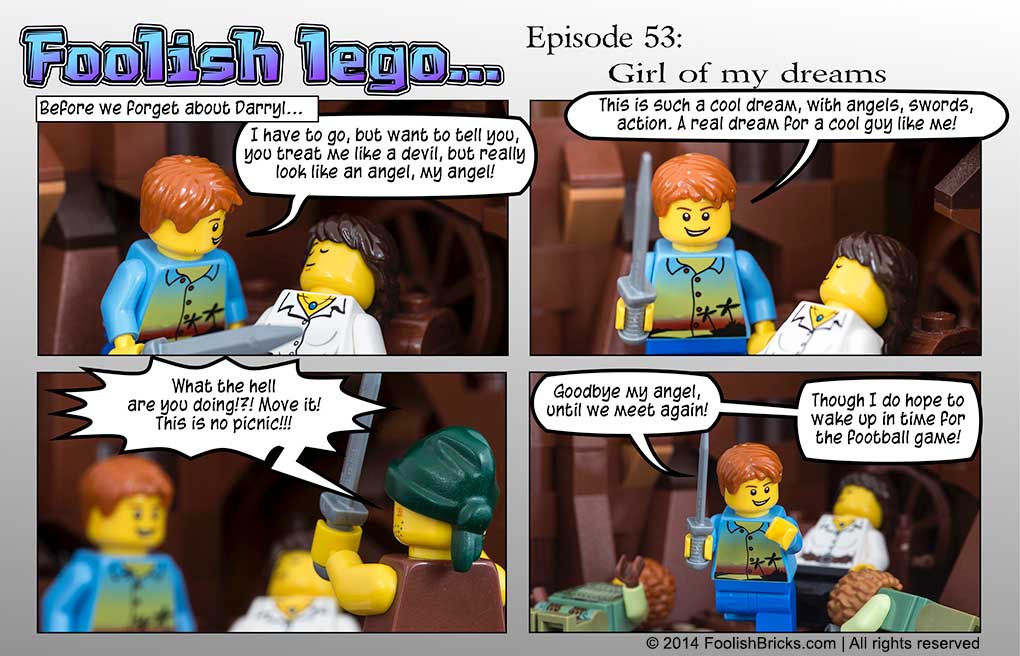 lego brick comic - Darryl still believes he's dreaming