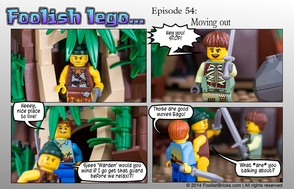 lego brick comic - Darryl and Bagu make their escape