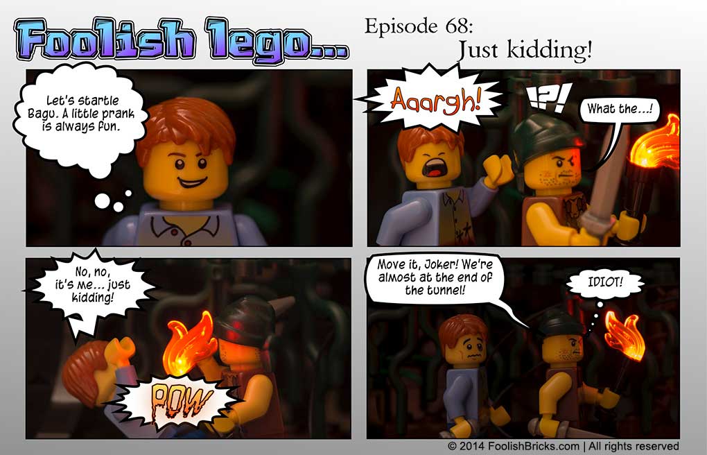 lego brick comic - Darryl makes a joke, Bagu disagrees