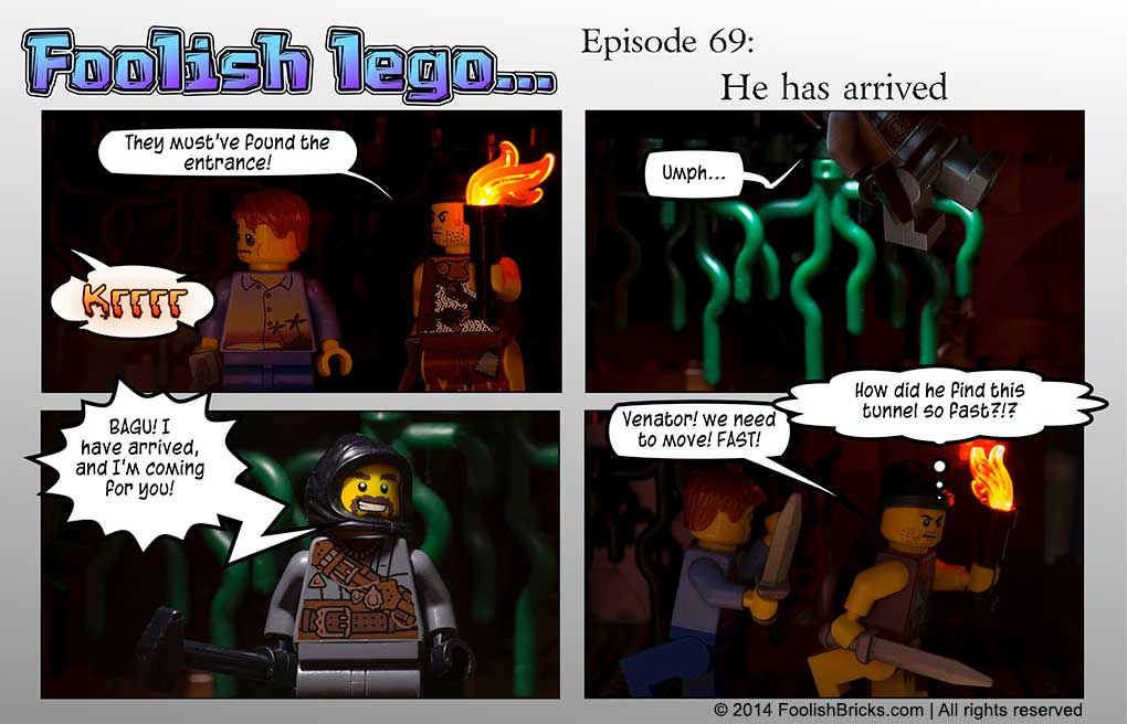 lego brick comic - Venator enters the tunnel