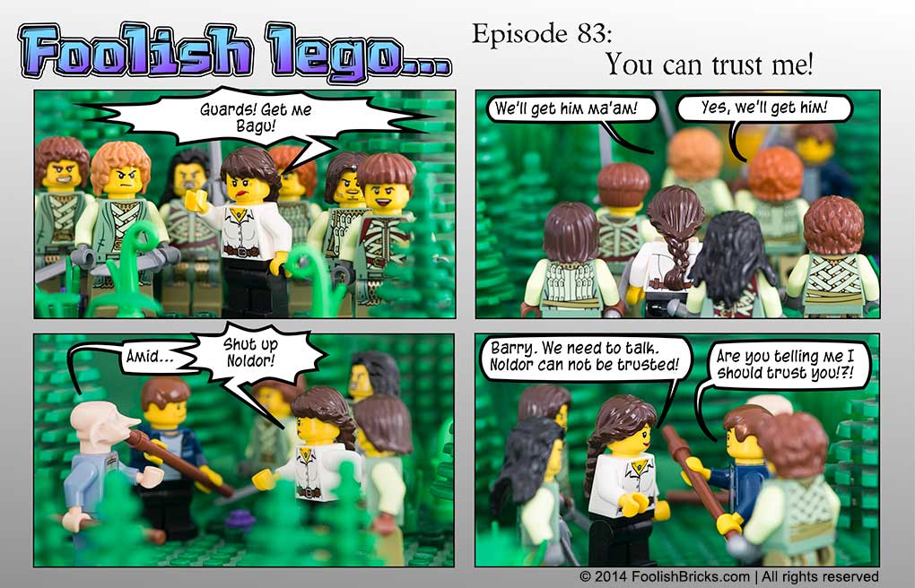 lego brick comic - Amida sends her guard after Bagu, and tells Barry Noldor is not to be trusted