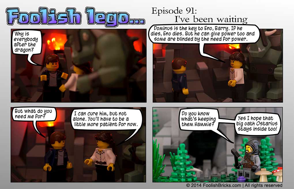 lego brick comic - Amida explains why Dominus the dragon is so important. He's sick, and the fate of Eno is connected to him