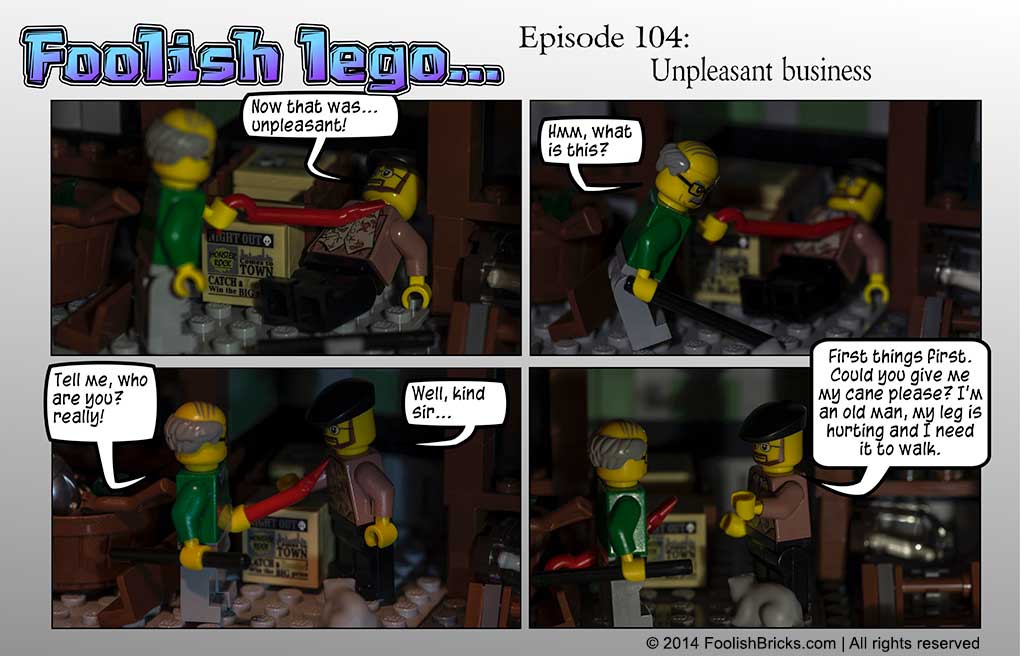 lego brick comic - Strabo takes Scondites cane