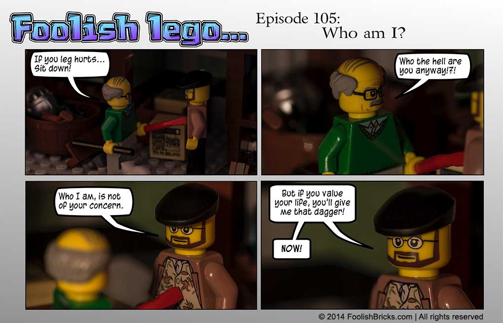 lego brick comic - Strabo is wondering who the stranger actually is
