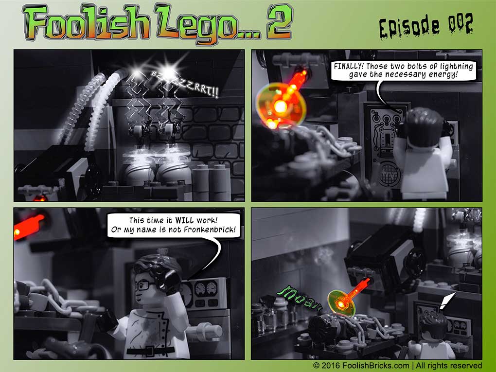 lego brick comic - Fronkenbrick/ Frankenstein is creating life