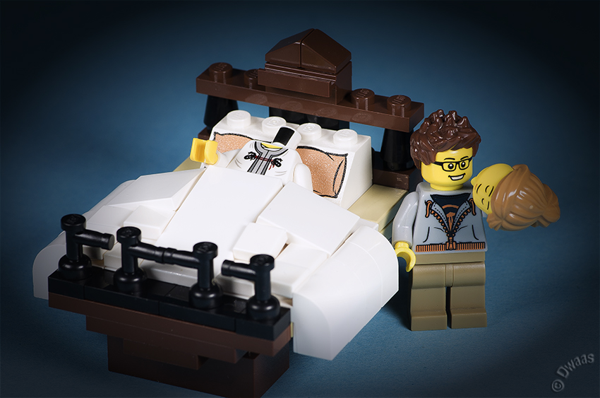 Lego sleep bed head idea