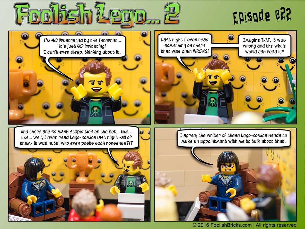 lego brick comic - therapy because the internet enrages him