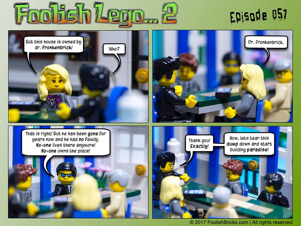 lego brick comic - the mayor learns it is not obvious that he will get the house