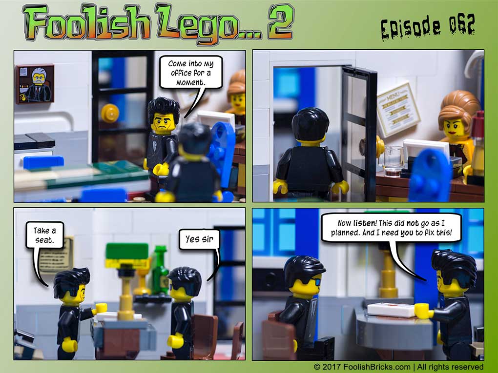 lego brick comic - the mayor wants Barron to fix his problem