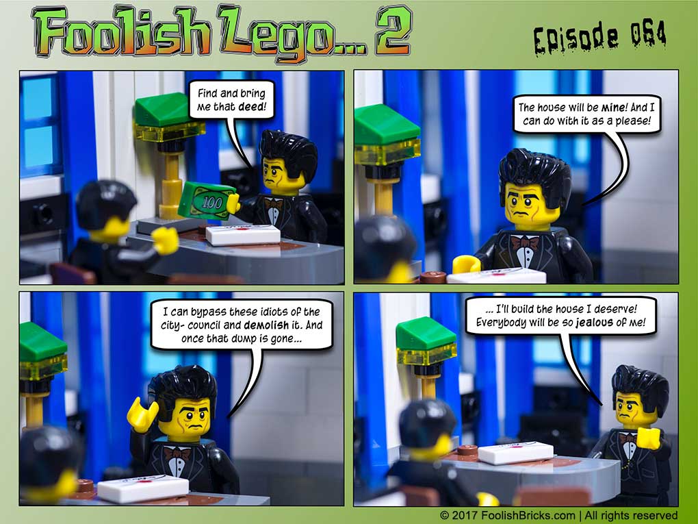lego brick comic - The mayor explains to Barron he needs the house