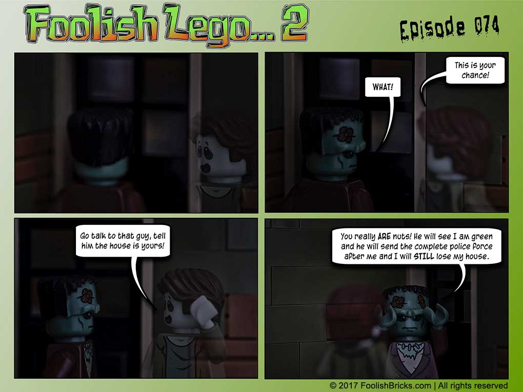 lego brick comic - Dwaas refuses to confront the intruder