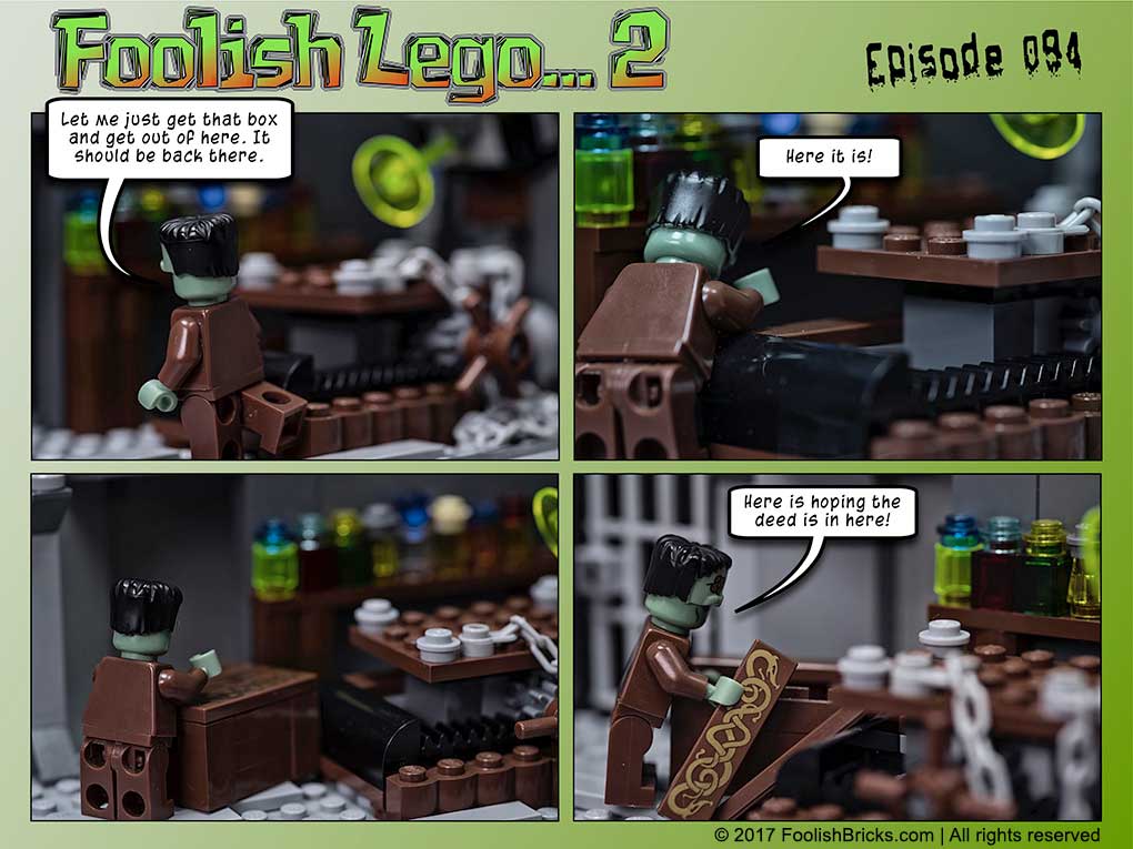 lego brick comic - Dwaas finds his fathers' box