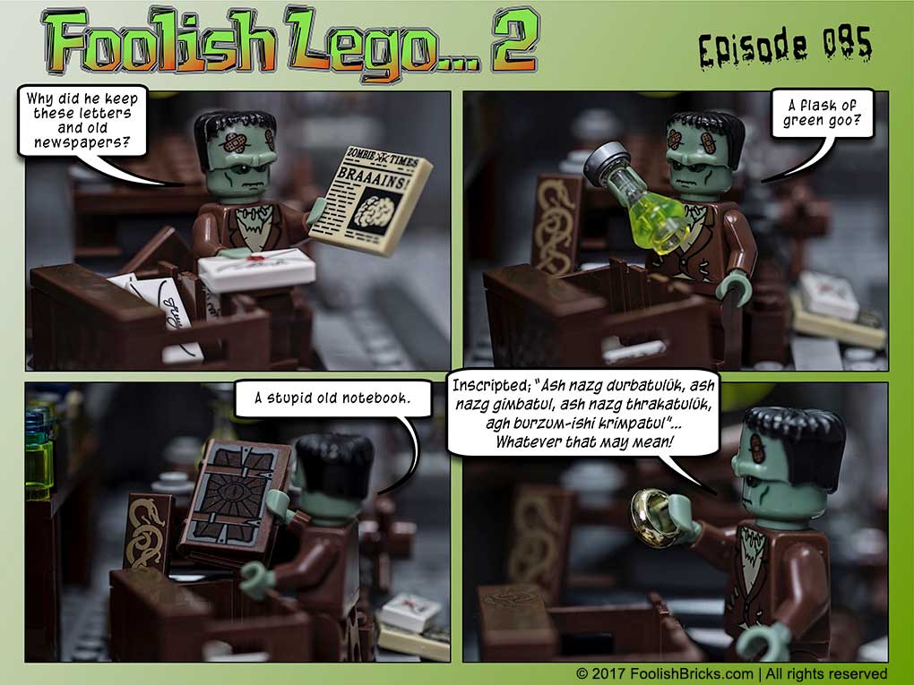 lego brick comic - Dwaas finds the one ring and has no idea what he found