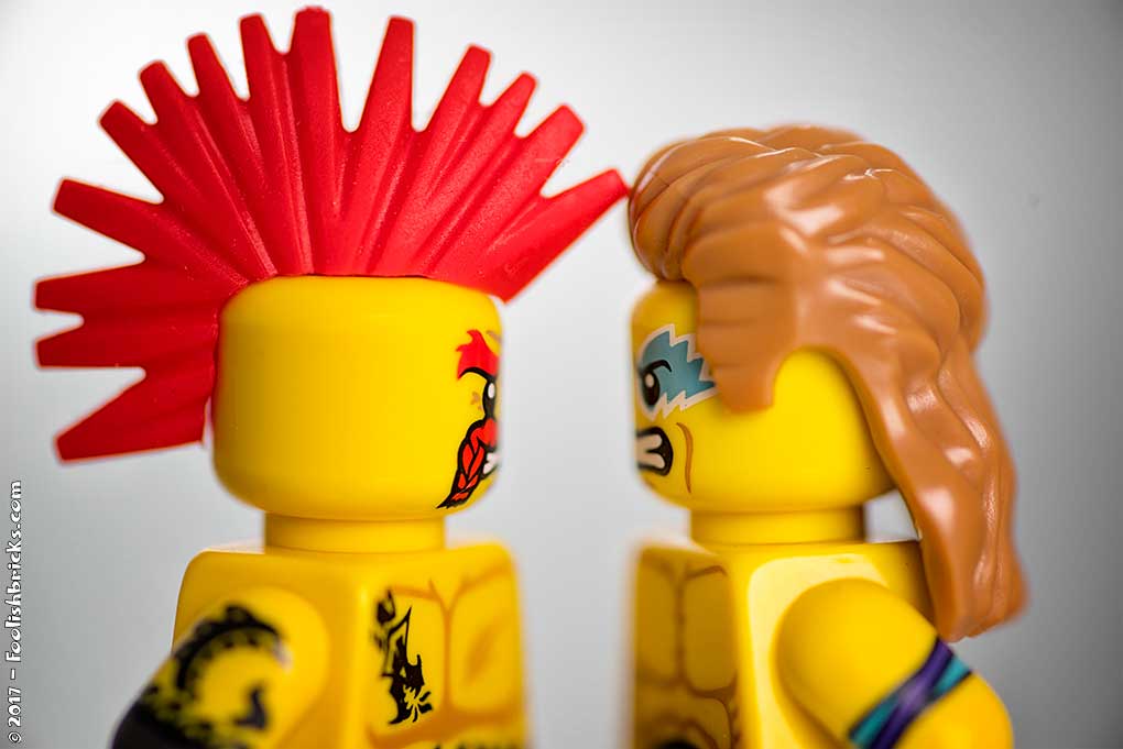 lego wrestling staring contest between two angry men