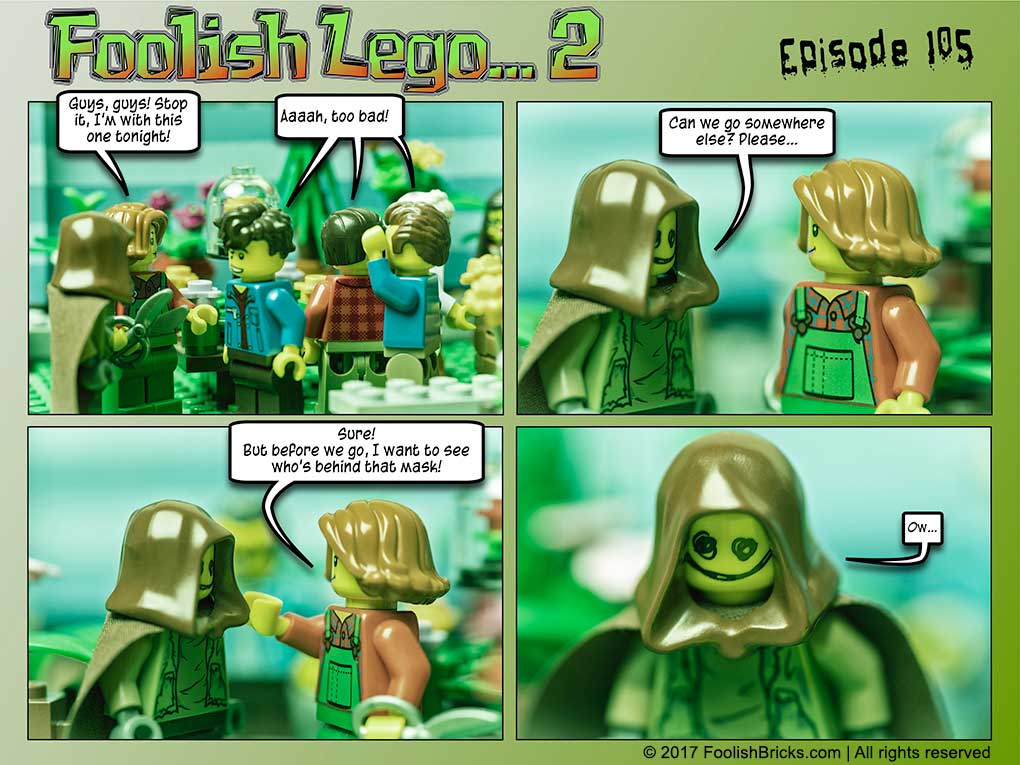 lego brick comic - Dawn wants to know who is behind Dwaas' mask