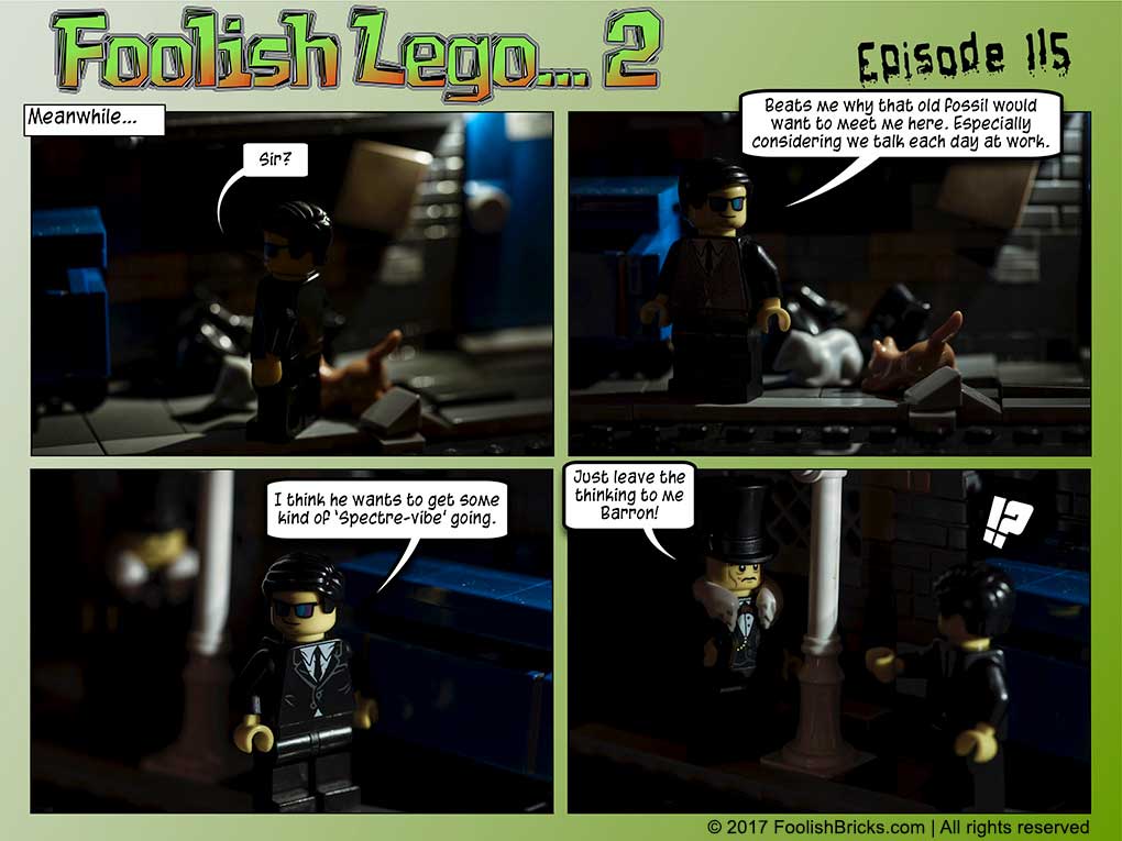 lego brick comic - A meeting in the dark between Barron and the mayor