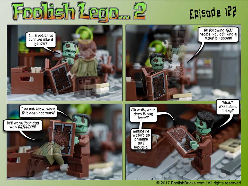 lego brick comic - Dwaas finally finds a recipe to make his wish come true