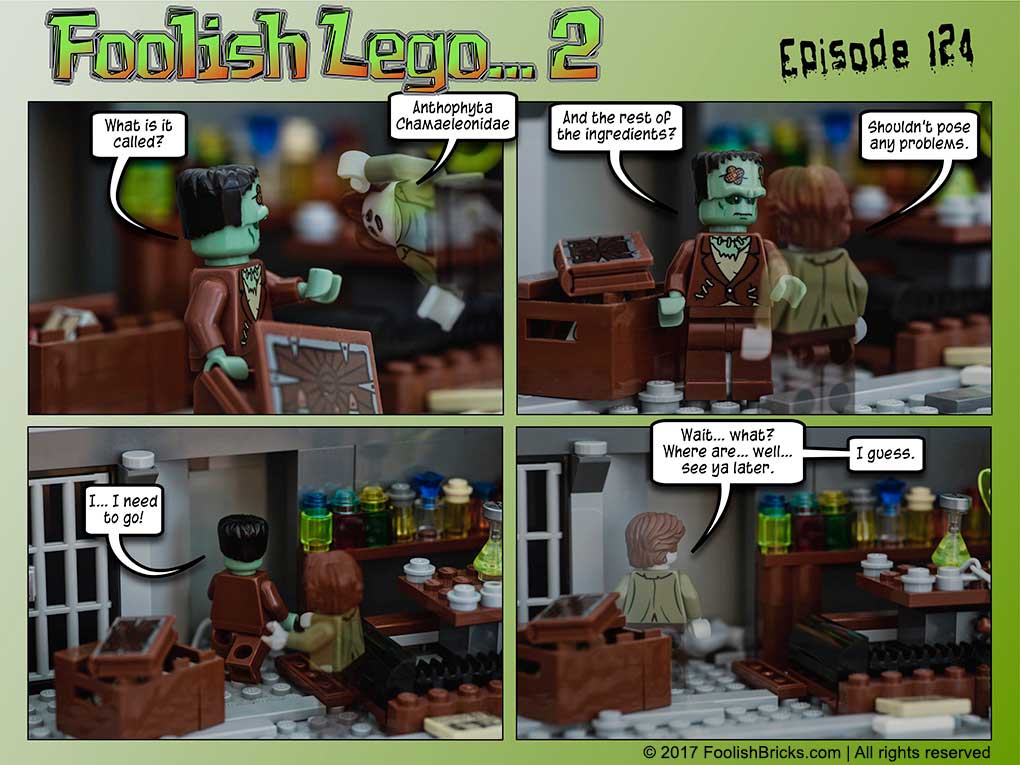 lego brick comic - Dwaas leaves hastily after hearing about the final ingredient