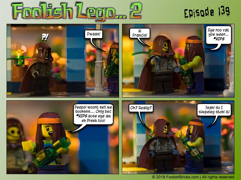 lego brick comic -Francis provides Dwaas with some drunken wisdom