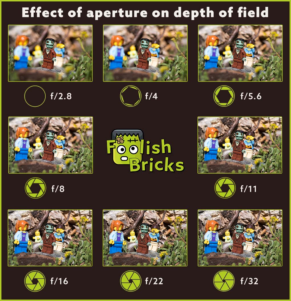 The effect of aperture on depth of field.