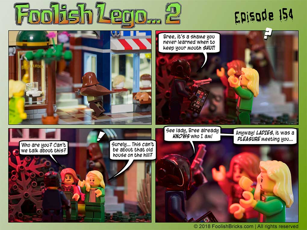 lego brick comic - Bree and Dawn at gunpoint