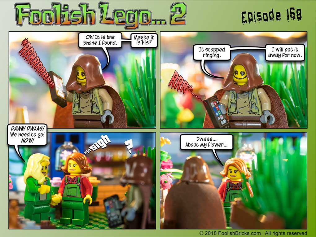 Lego brick comic - The phone stops ringing and Bree wants to go... fast!