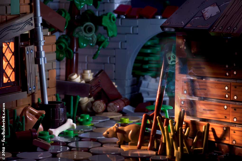 Lego photography - back alley ghost