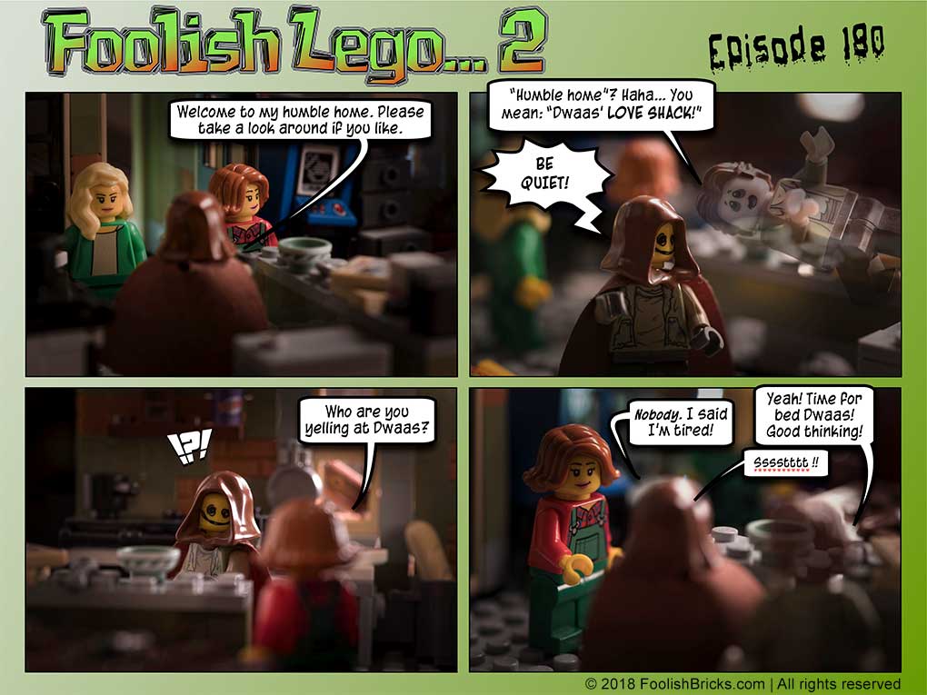 Lego comic - Dwaas welcomes Dawn and Bree into his home..... Kemi thinks differently