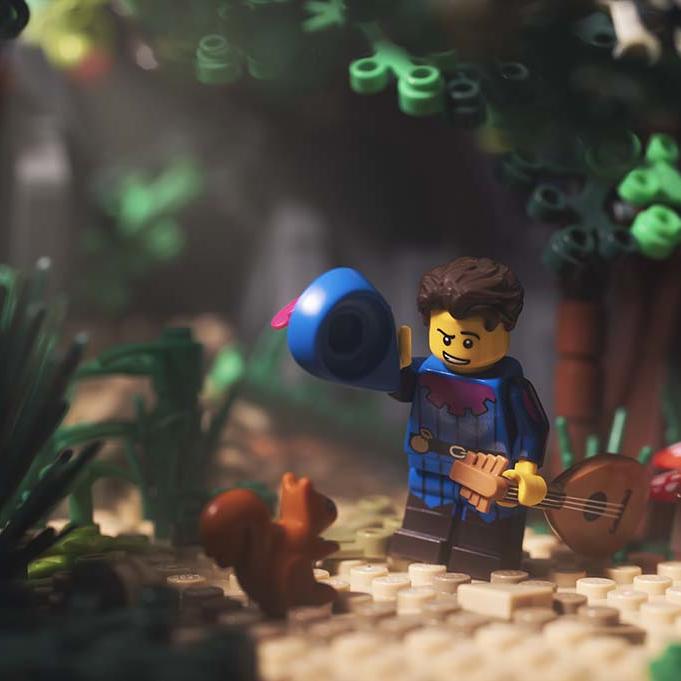 Lego photography - bard squirrel woods